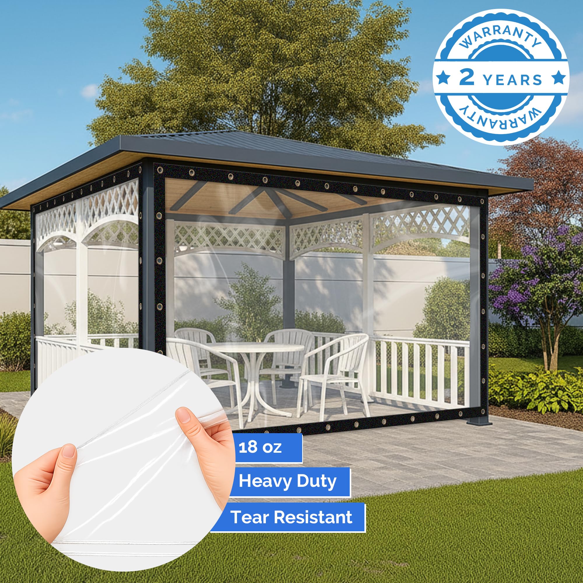 Covers & All Heavy Duty Custom Clear Vinyl Tarp – 20 Mil